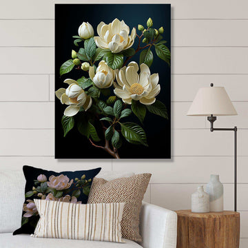 Beige Art Of Magnolias - Floral Canvas Wall Art